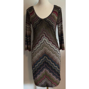 Women's Allen B. Multi-color Long Sleeve Dress S